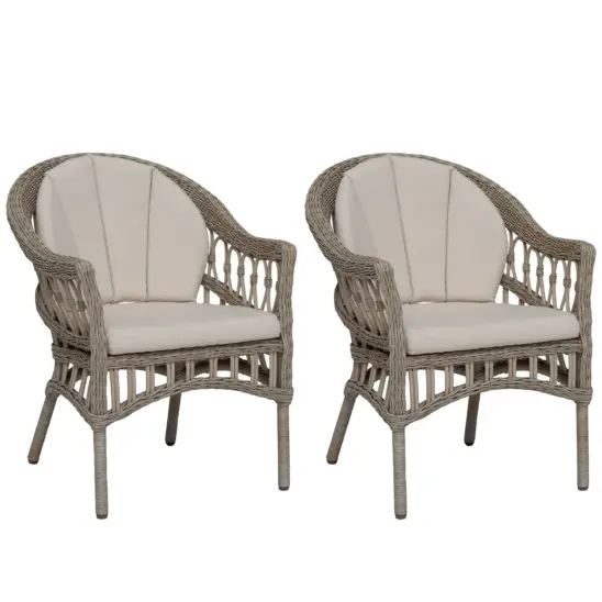 Hillerstorp Fjäderö korgstol gråbeige 2-pack