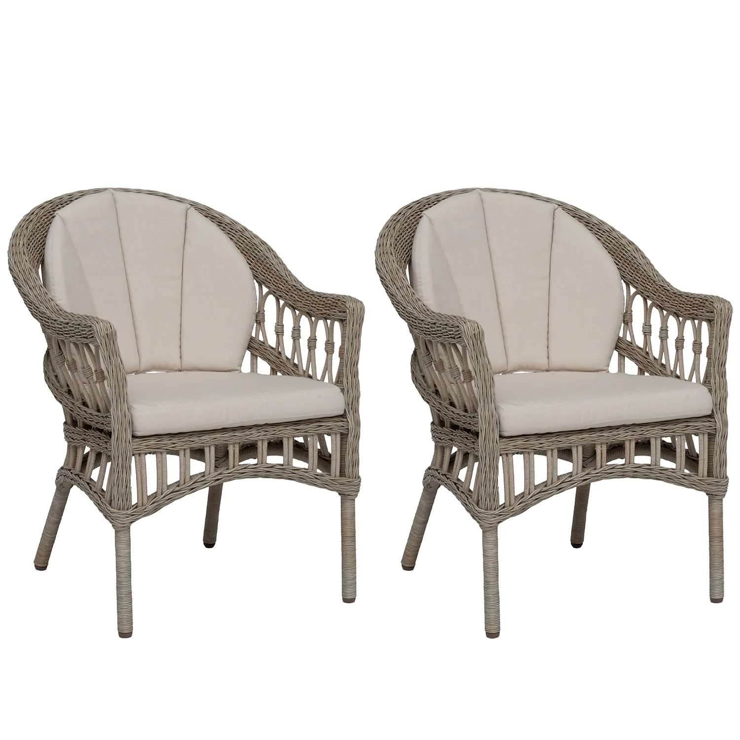 Hillerstorp Fjäderö korgstol gråbeige 2-pack