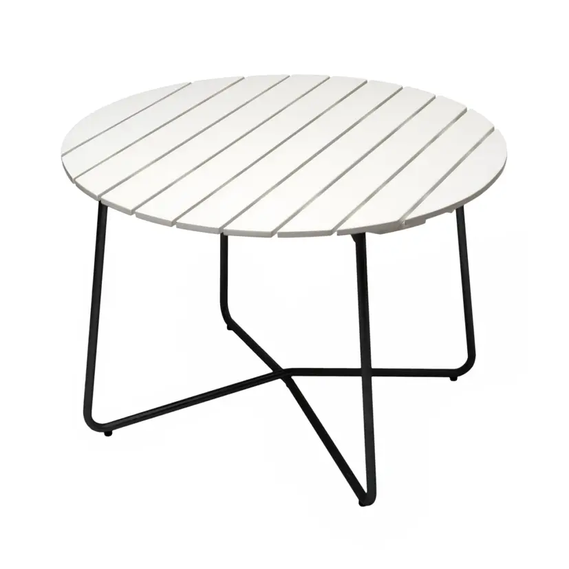 9A bord vit ek/svart Ø100 cm