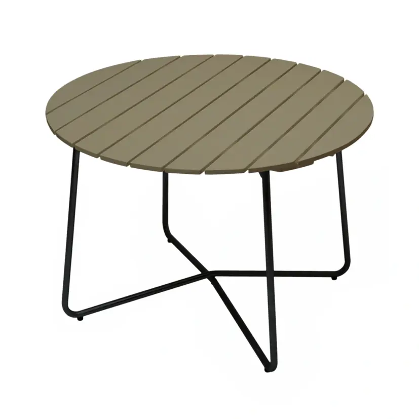 9A bord ljusgrön ek/svart Ø100 cm