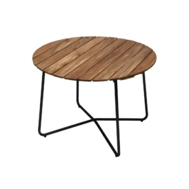 9A bord teak / svart Ø100 cm