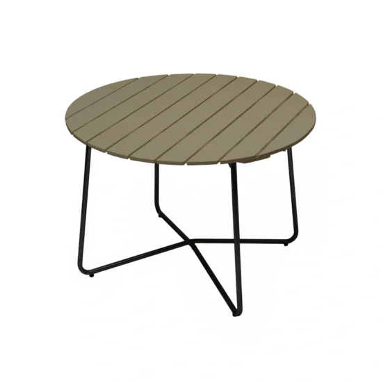 9A 100 matbord med skiva i ljusgrönt och svart stativ.