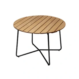 9A bord oljad ek / svart Ø100 cm