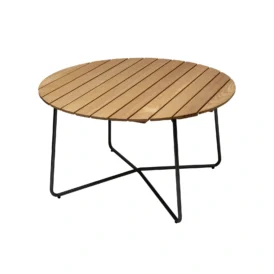 9A bord oljad ek / svart Ø120 cm