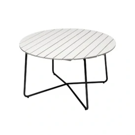 9A bord vit ek / svart Ø120 cm