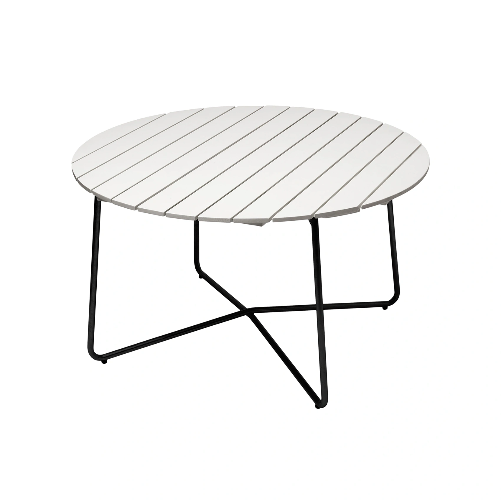 9A 120 matbord med skiva i vitt och svart stativ.