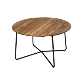 9A bord teak / svart Ø120 cm