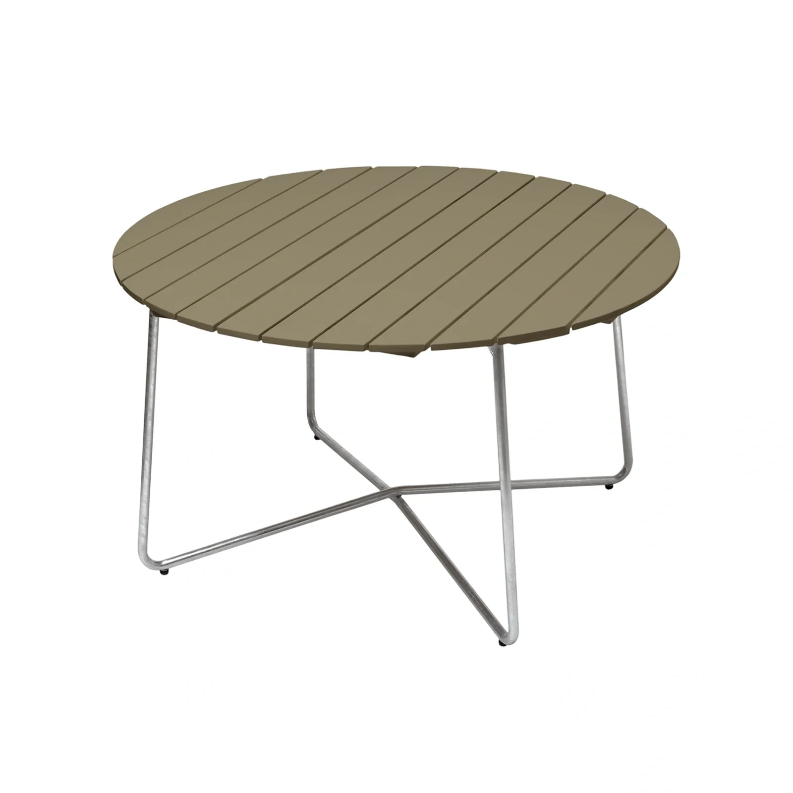 9A bord ljusgrön ek / varmförzinkat Ø120 cm