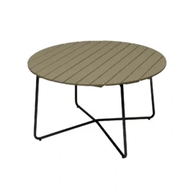 9A bord ljusgrön ek / svart Ø120 cm