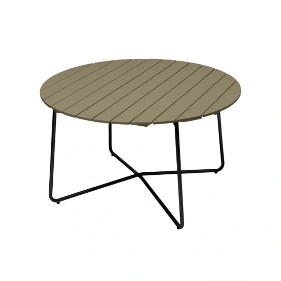 9A 120 matbord med skiva i ljusgrönt och svart stativ.