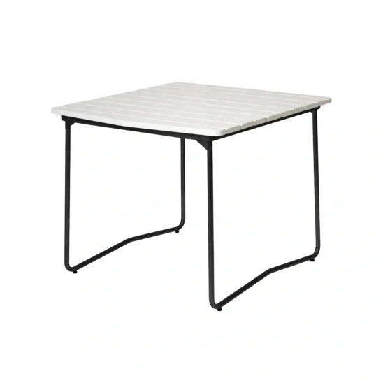 B31 bord 84 cm i vitt med svart stativ.