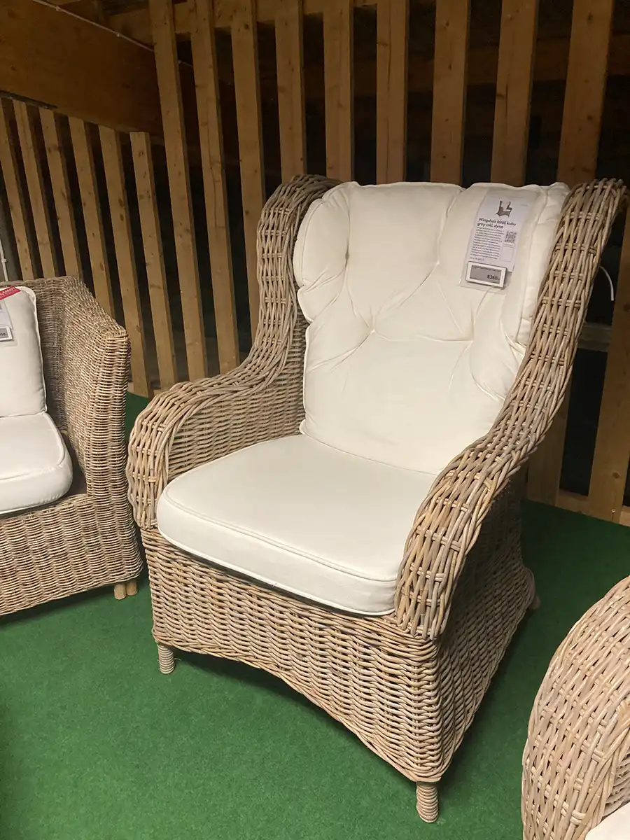 Wingchair fåtölj kubu grey, inkl. dyna