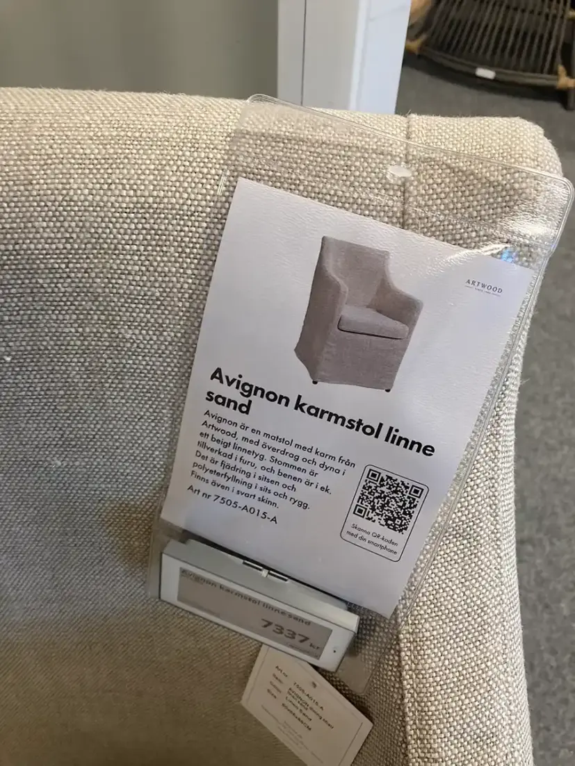 Avignon karmstol linne sand