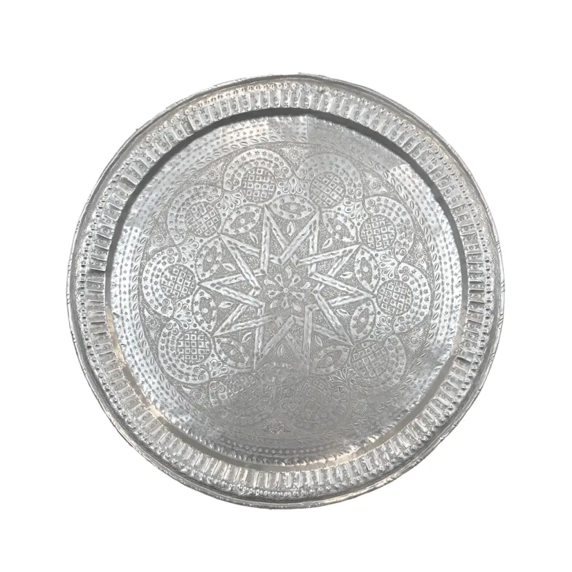 Antique Bricka 2 silverfärgad, Ø85 cm