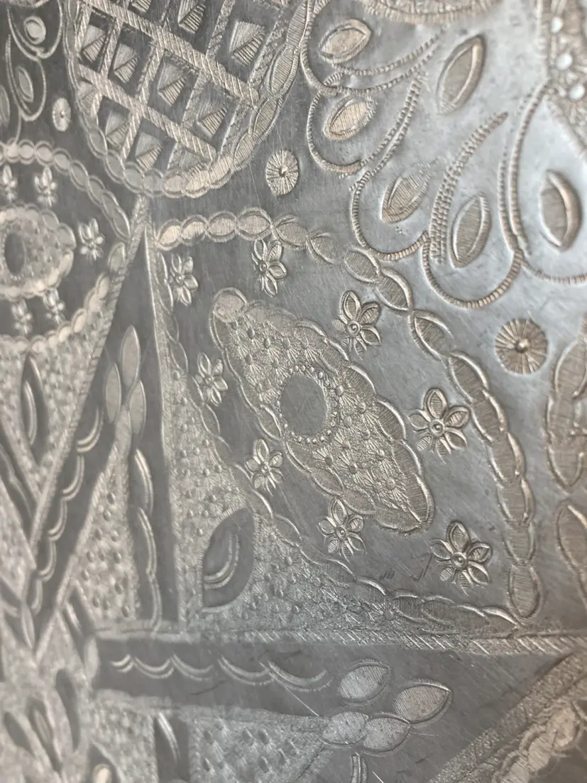 Antique Bricka 2 silverfärgad, Ø85 cm