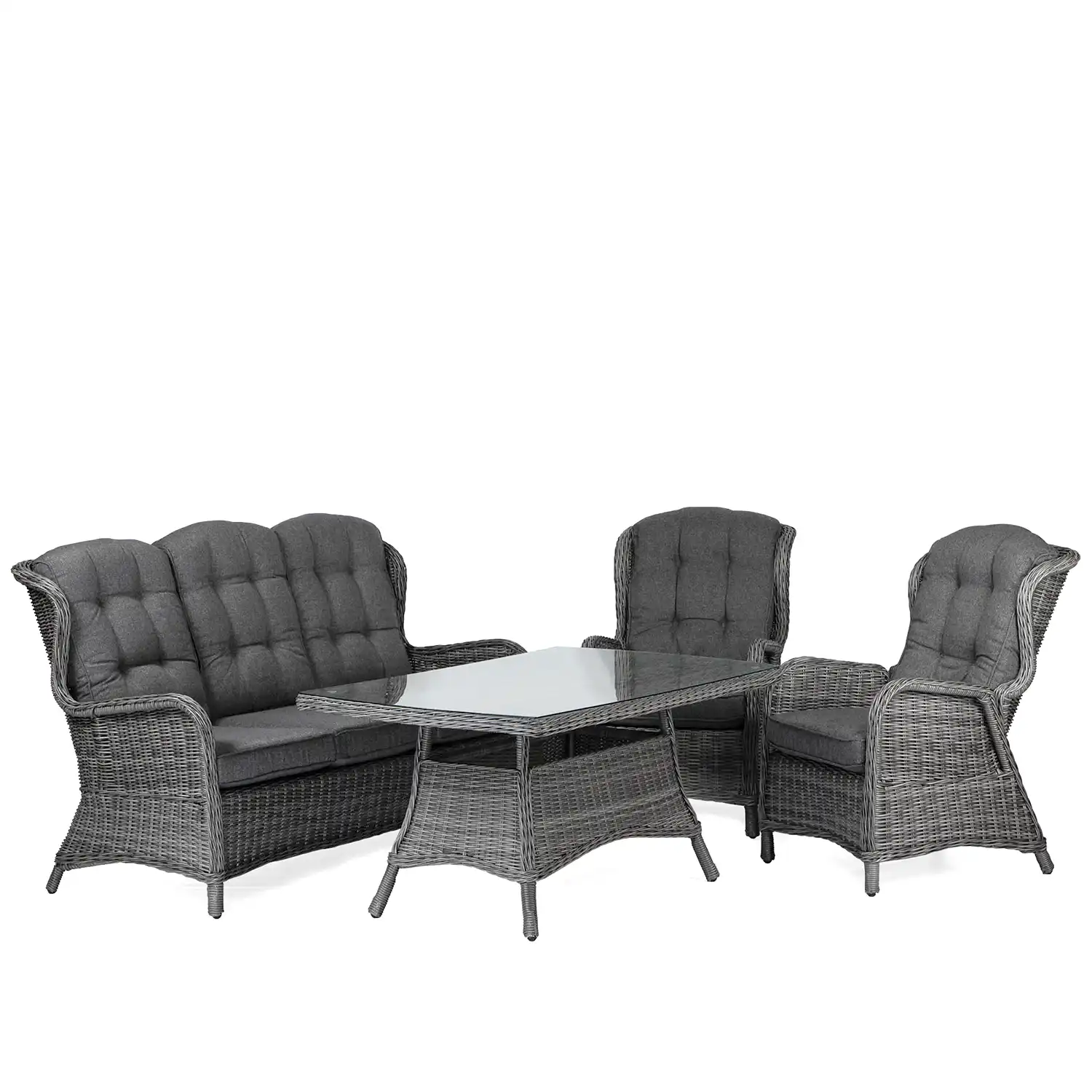 Product Image for Rio soffgrupp ställbar antracit/mörkgrå inkl. bord med glasskiva
