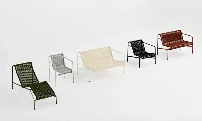 Palissade Cord loungesoffa gräddvit