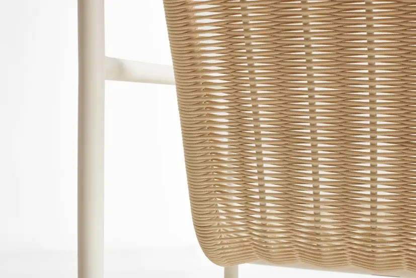 Palissade Cord loungesoffa gräddvit