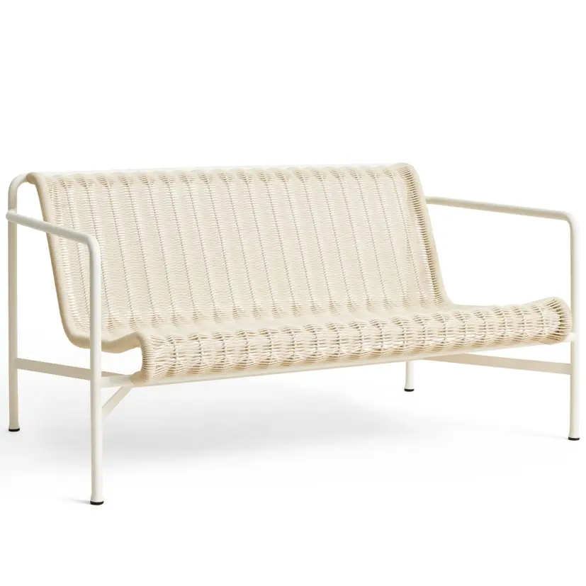 Palissade Cord loungesoffa gräddvit