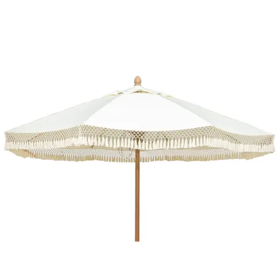 Hillerstorp Parasoll med toffsar beige Ø300 cm