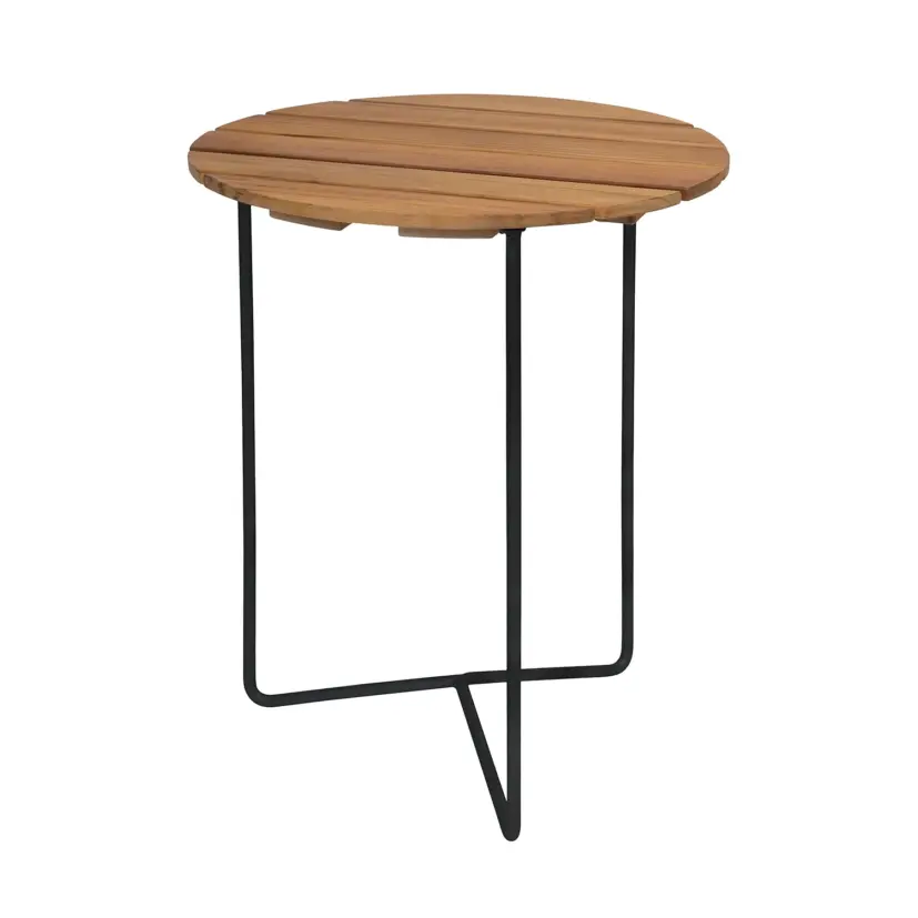 6B bord teak/svart Ø60 cm