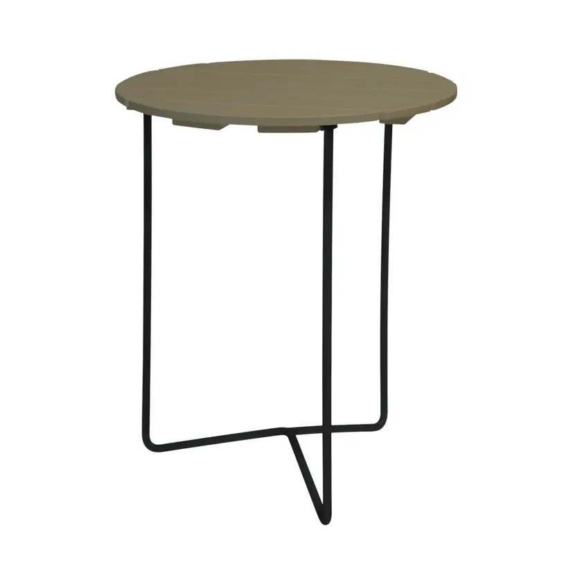 6B bord ljusgrön ek/svart Ø60 cm