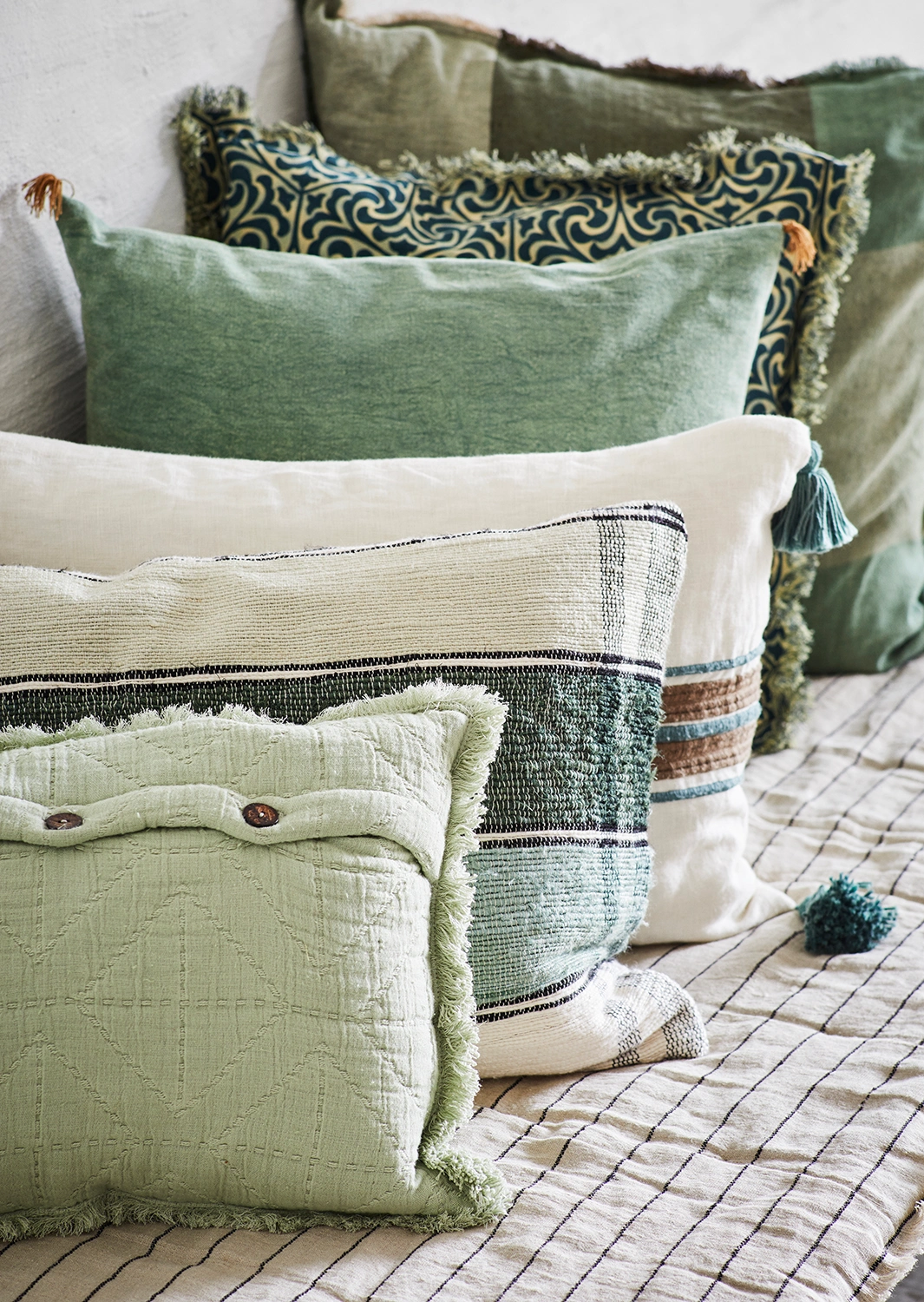 Kuddfodral Silk sage 60x40 cm