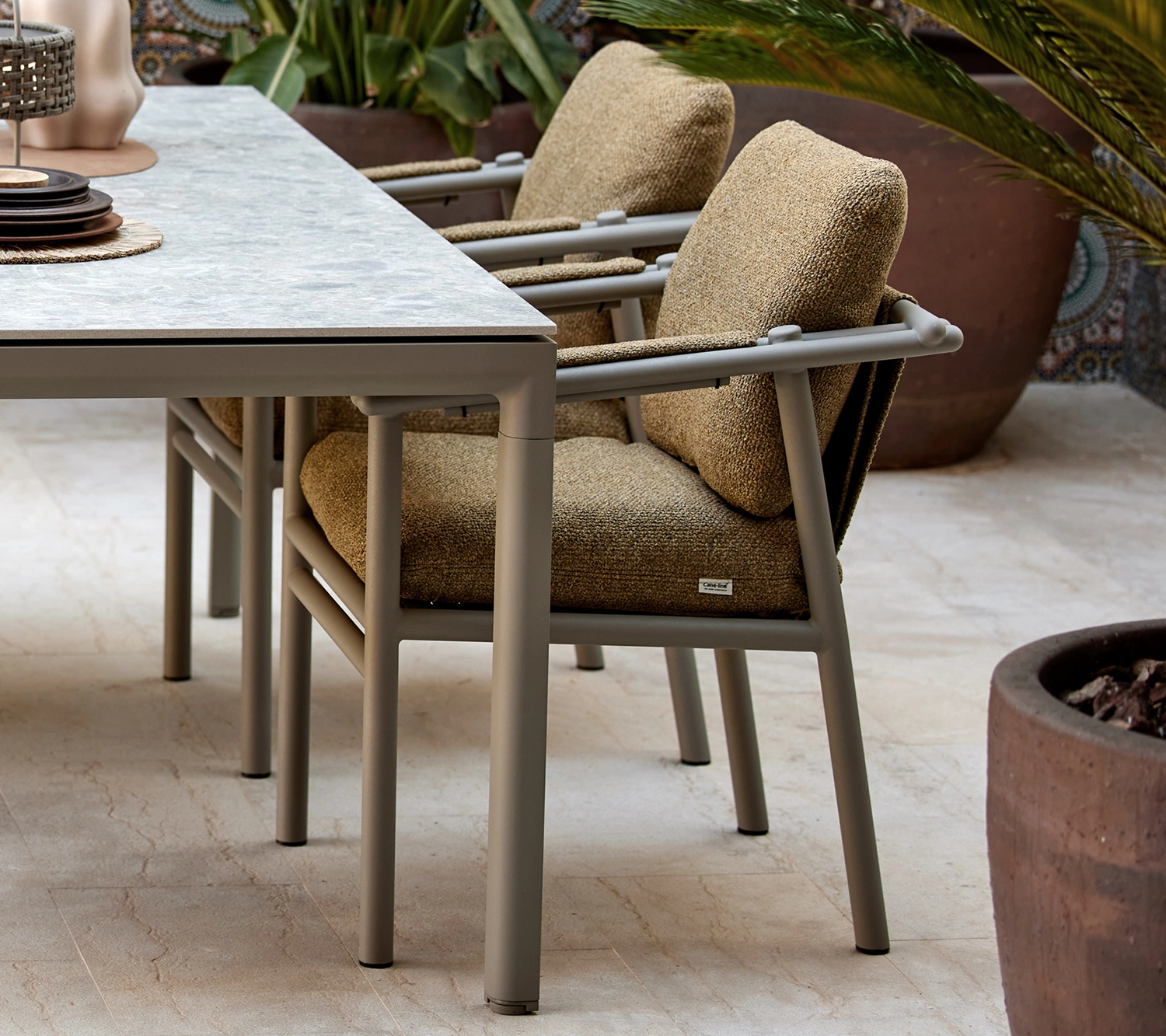 Sticks karmstol Alu taupe inkl. dyna