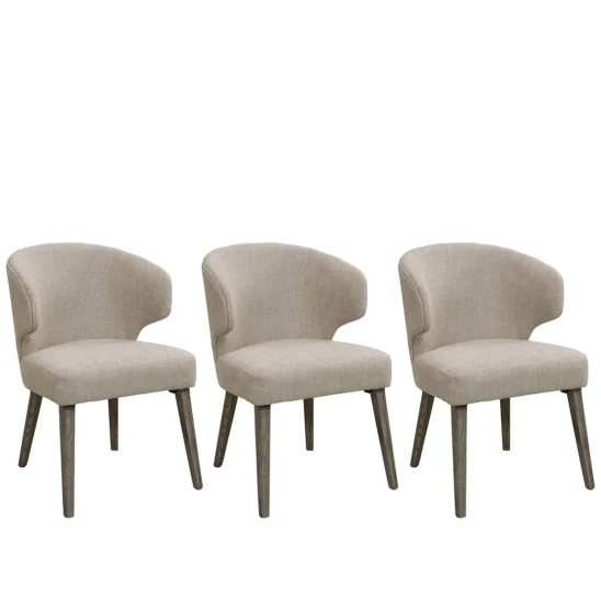 La Vella matstol linne sand - 3-pack