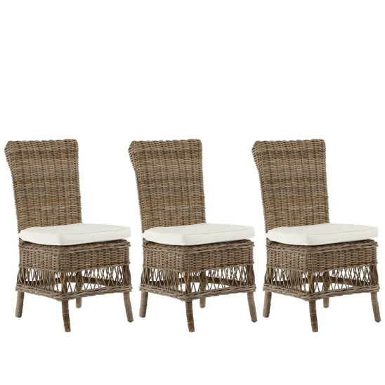 Providence stol i rotting kubu grey – med dyna - 3-pack