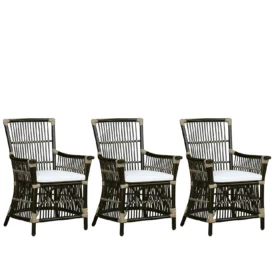 Columbus karmstol - malaka svart - 3-pack