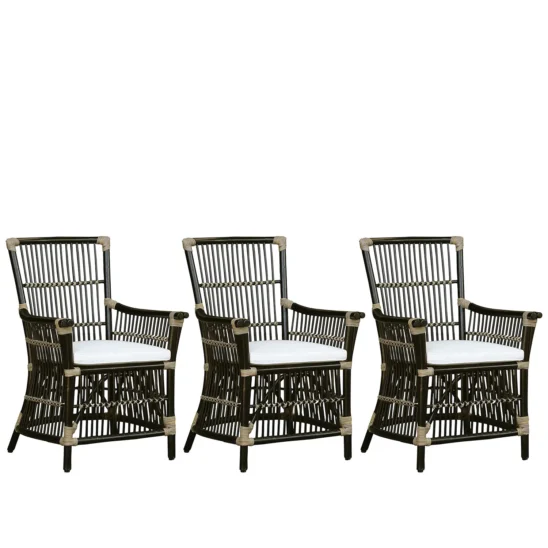 Columbus karmstol i rotting - malaka svart - 3-pack