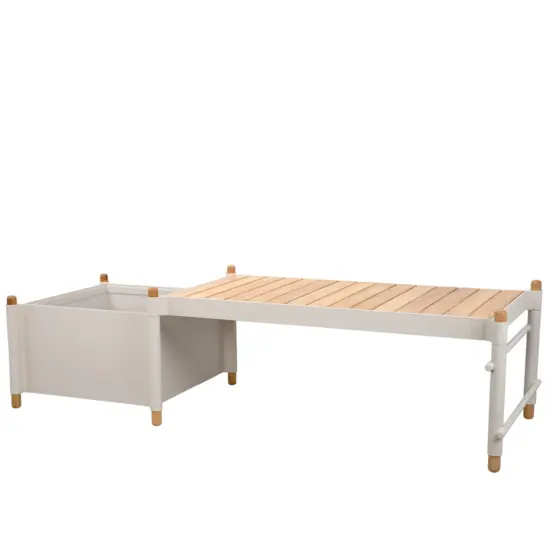 Sticks bänk inkl. odlingslåda, sand/teak