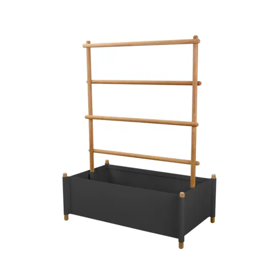 Sticks odlingslåda med spaljé, lavagrå/teak