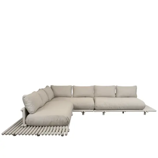 Sticks Platform hörnsoffa stor Alu sand inkl. dynor