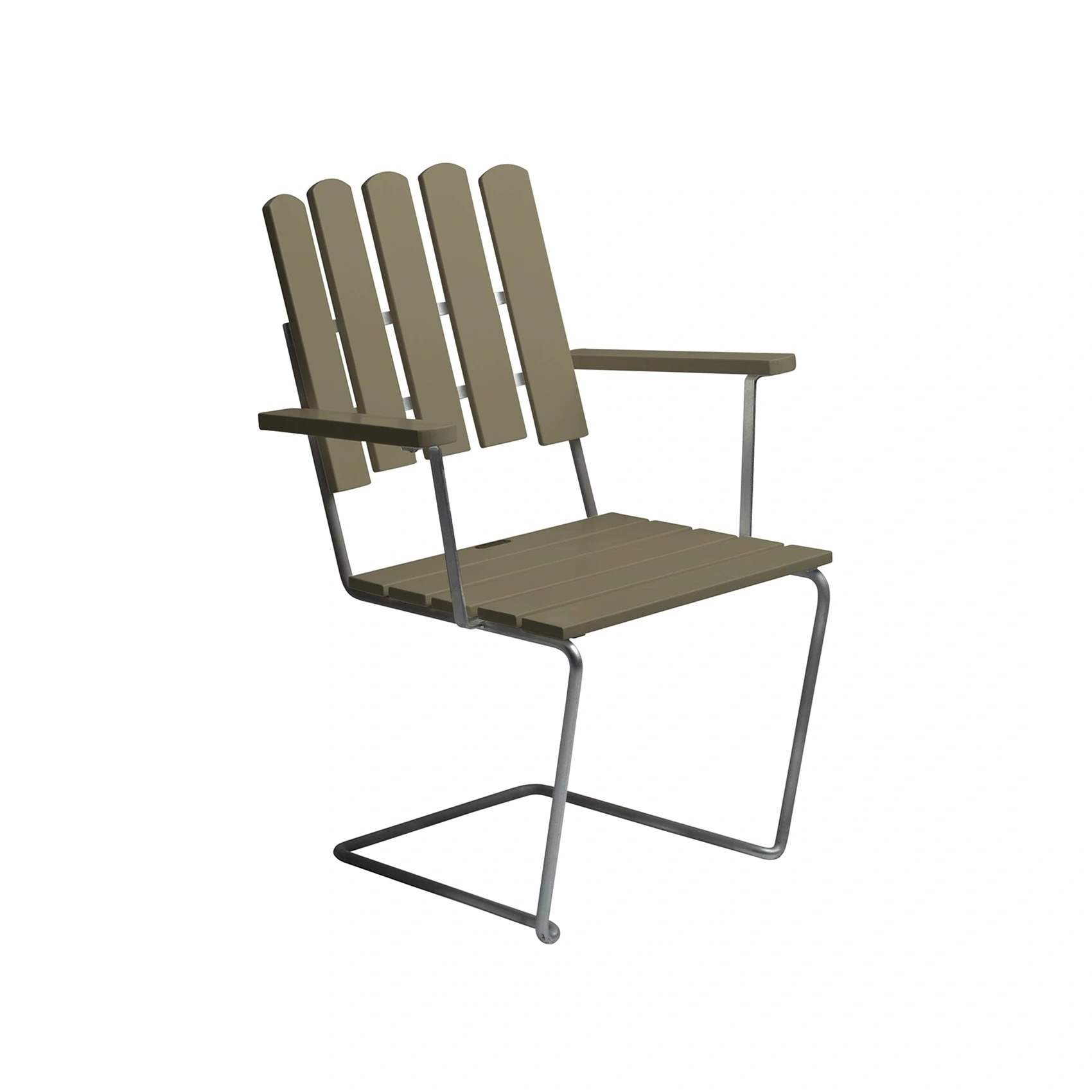 A2 stol målad i grönt med varmförzinkat stativ.