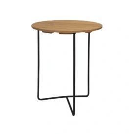 6B bord oljad ek / svart Ø60 cm