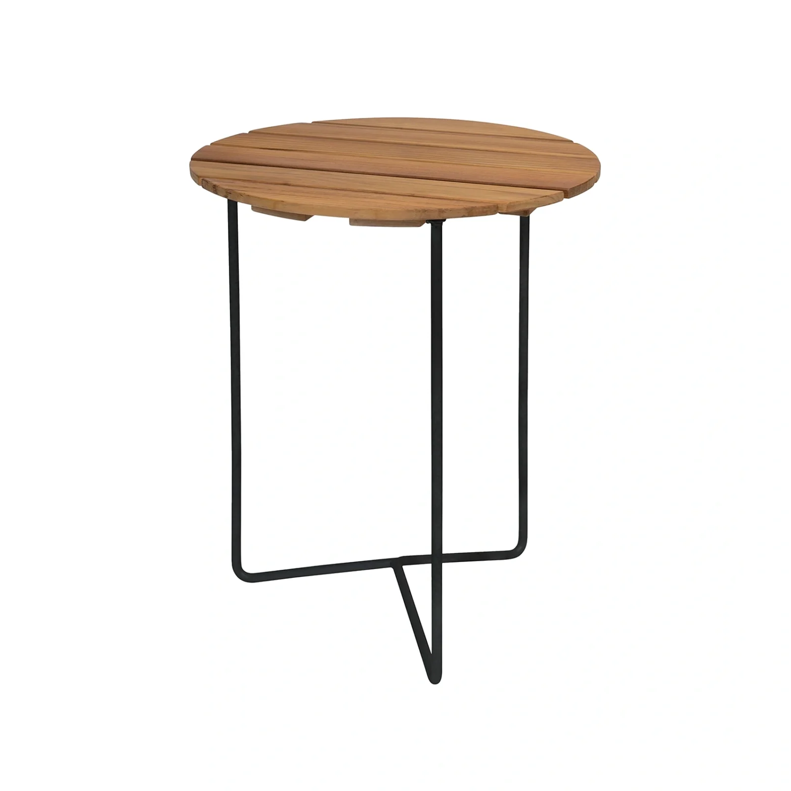 6B bord teak / svart Ø60 cm