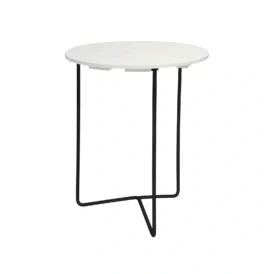 6B bord vit ek / svart Ø60 cm