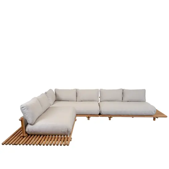 Sticks Platform hörnsoffa stor Teak inkl. dynor