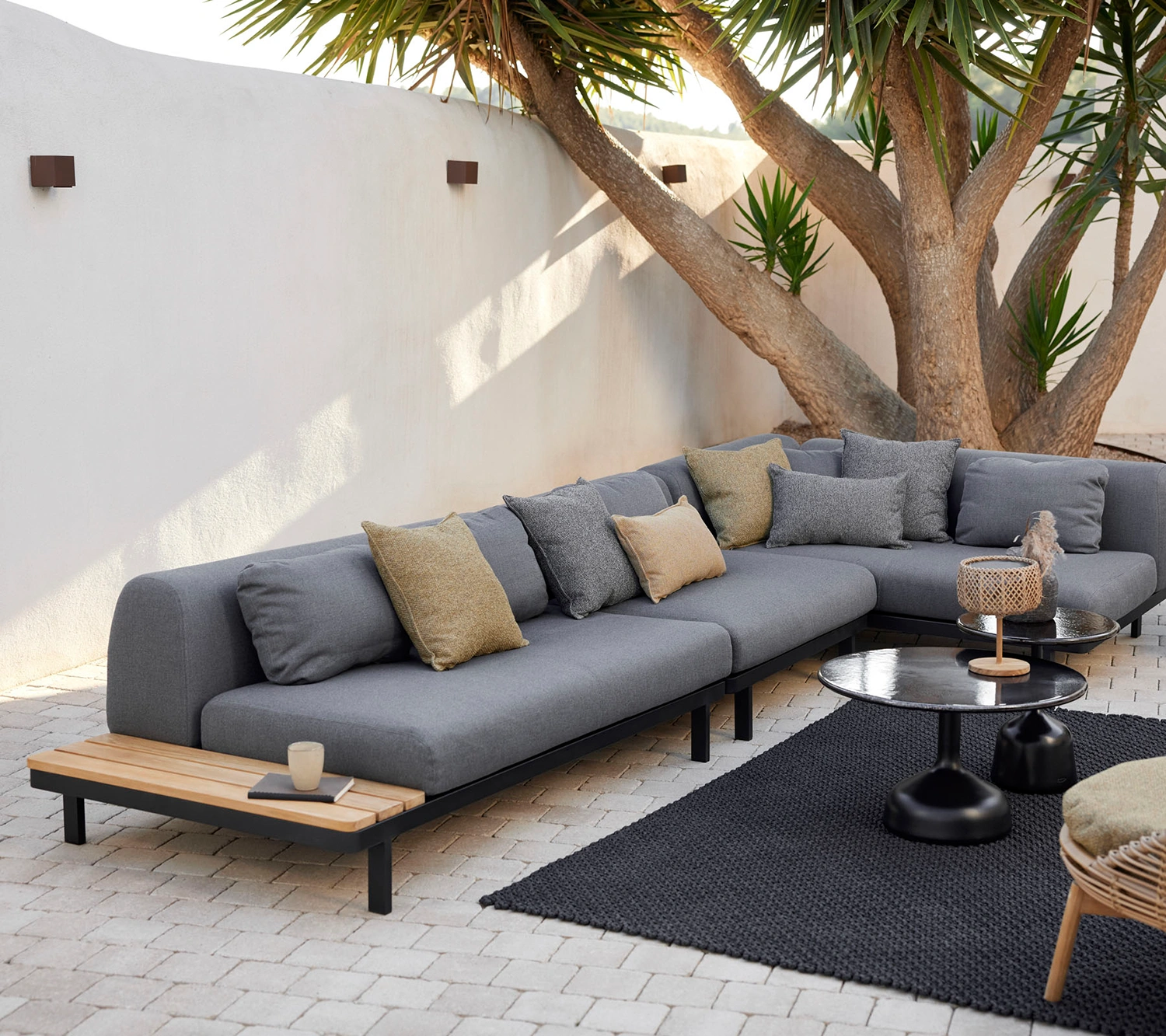 Space hörnsoffa stor, lavagrå/grå