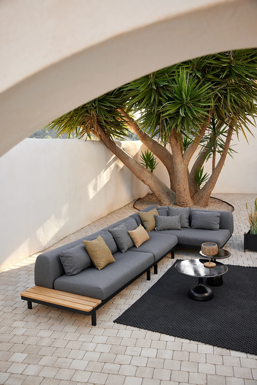 Space hörnsoffa stor, lavagrå/grå