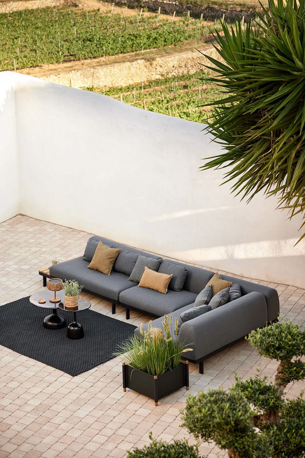 Space hörnsoffa stor, lavagrå/grå