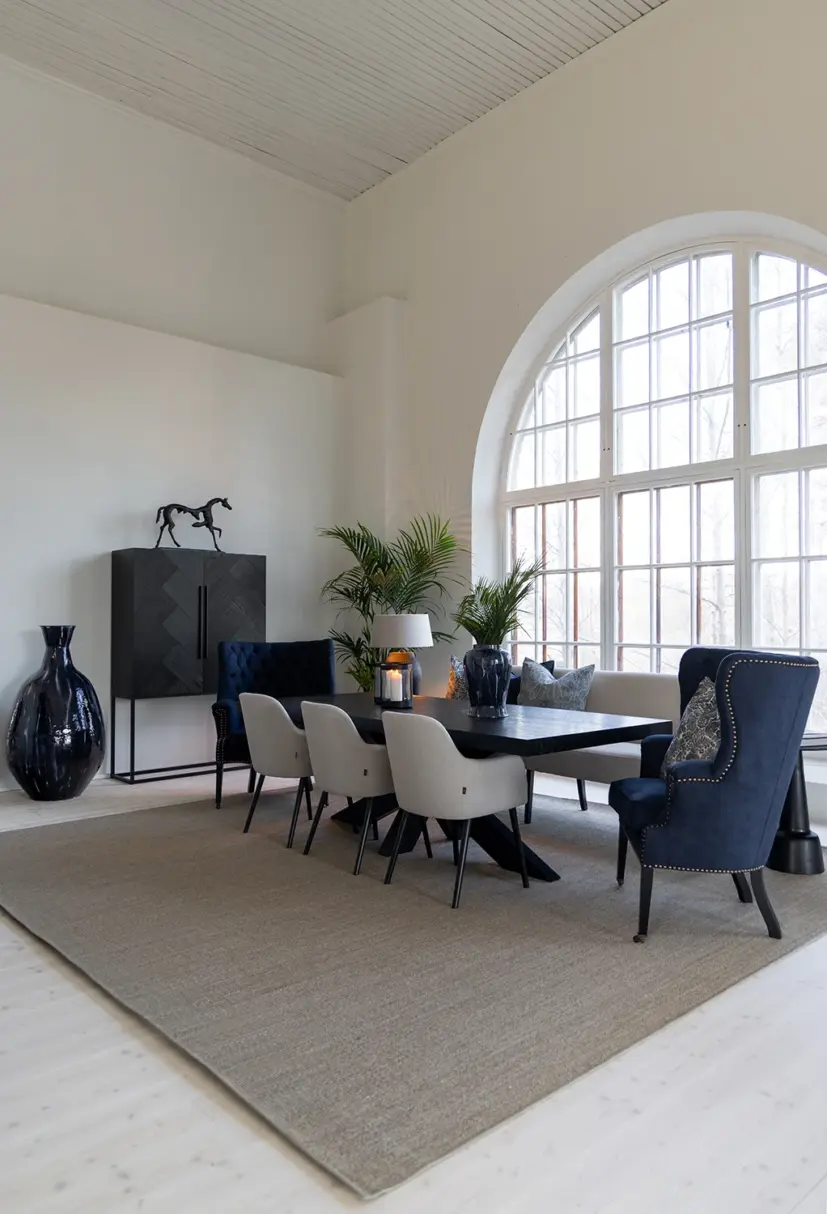 Belmont urna med lock indigo