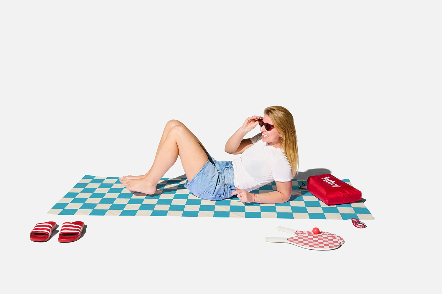 Beach Baggy XL strandhandduk, Chess Azur