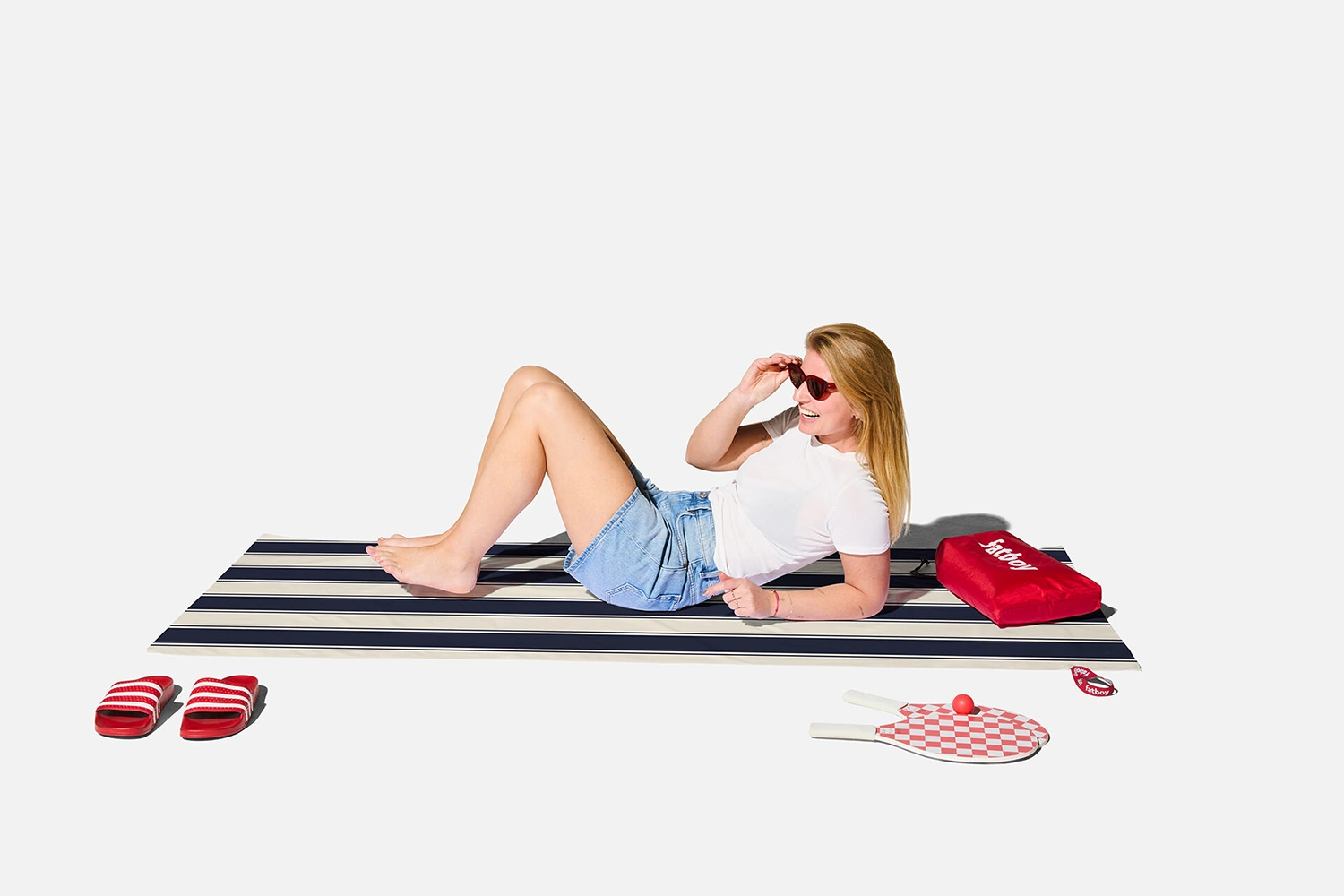 Beach Baggy XL strandhandduk, Stripe Navy