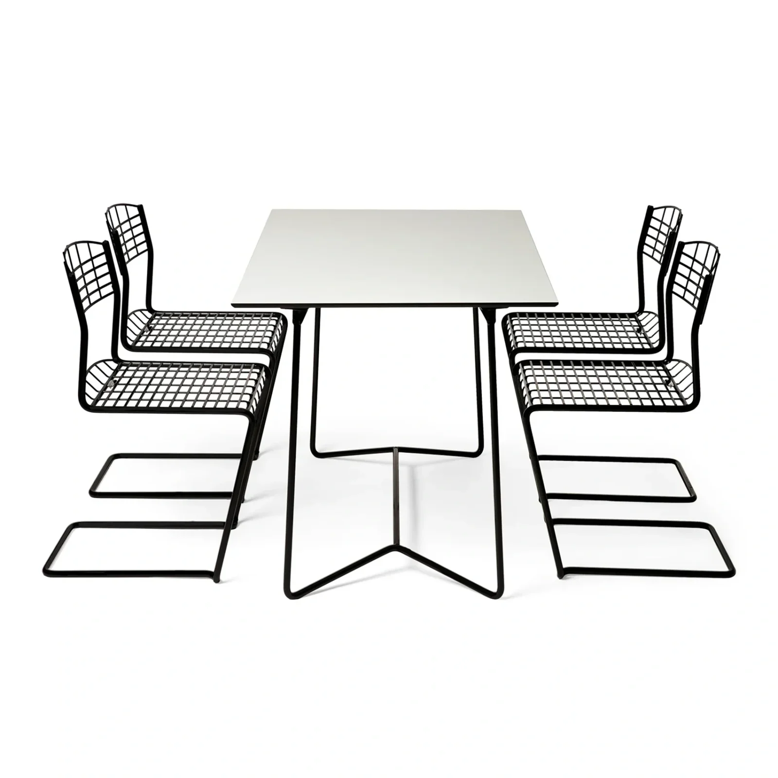 High-Tech matgrupp svart - 4 stolar, 110x70 cm