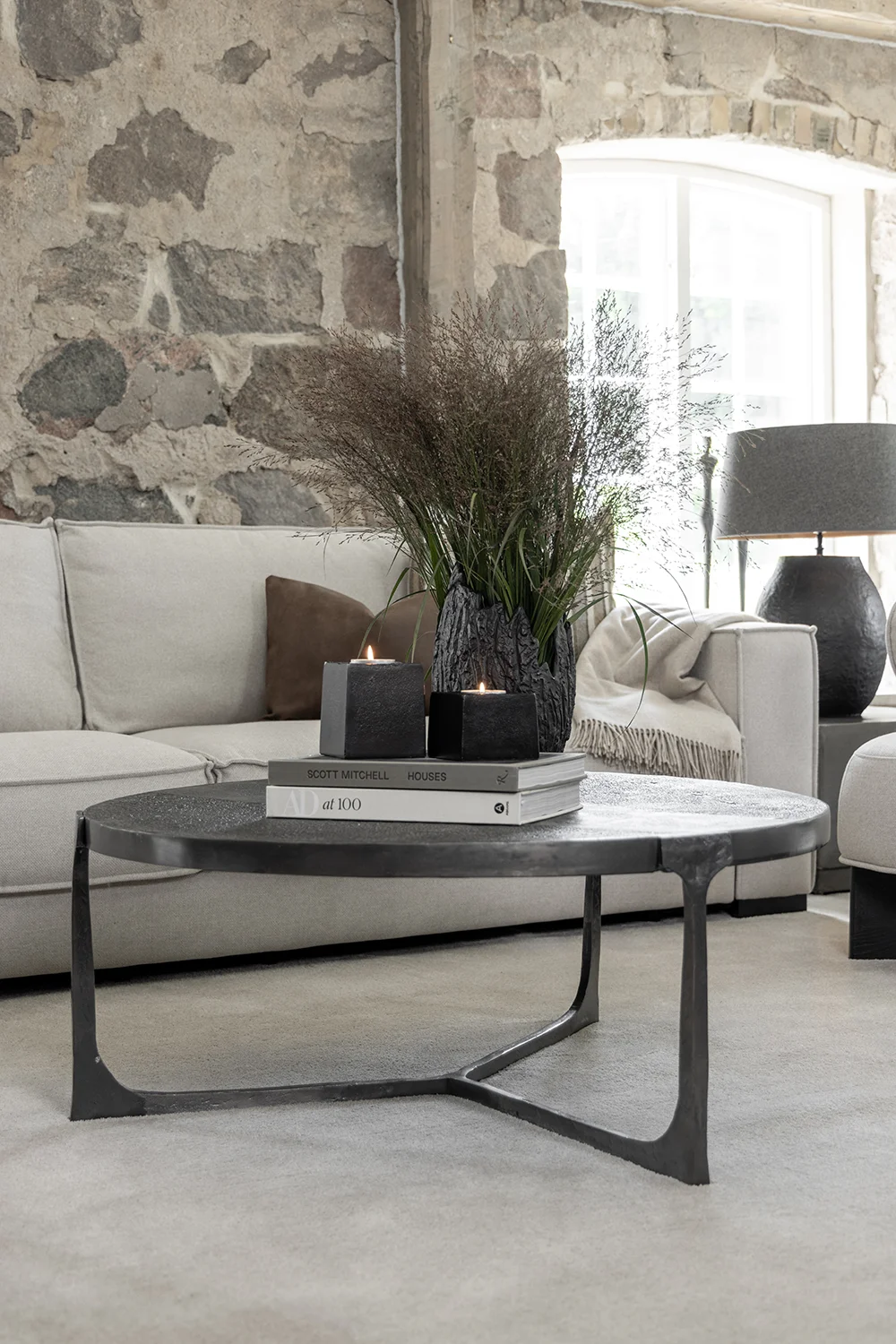 Predore soffbord silver antique Ø100 cm