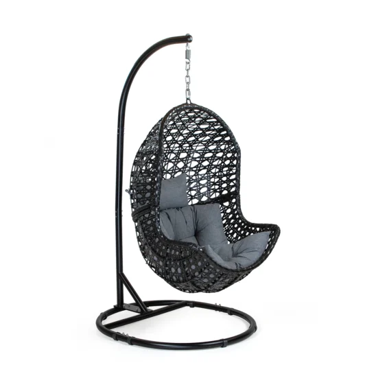 Ägget hänggunga med stativ - svart/grå