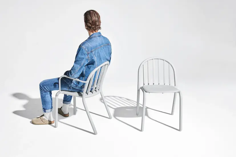 Fred's karmstol ljusgrå, 2-pack